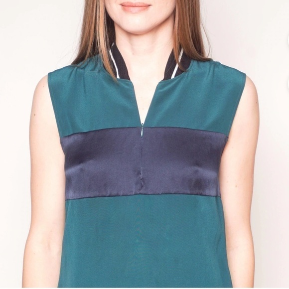 RAG & BONE Ribbed Neck Sleeveless Green Shift Dress Size L - Picture 2 of 16